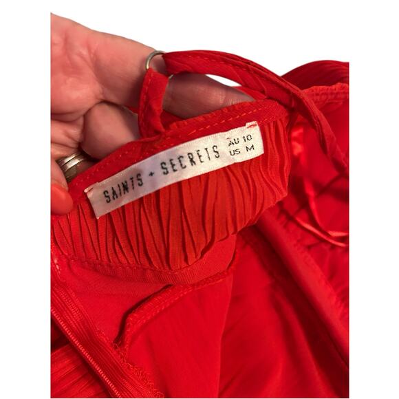 Saints and Secrets Red Mini Dress Size M - Picture 3 of 15